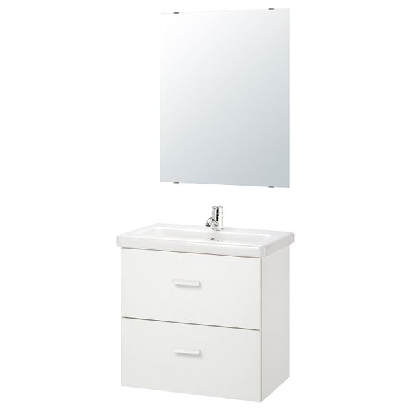 Комплект мебели для ванной, 6 предм., белый/ПИЛКОН смеситель 64x43x65 см IKEA FISKÅN ФИСКОН / TVÄLLEN ТВЭЛЛЕН 094.308.97 - фото 1