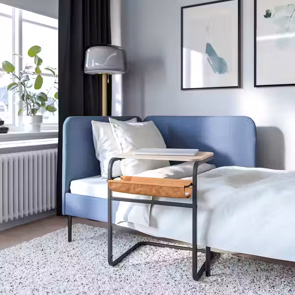 OLSERÖD Придиванный столик - антрацит/под березу темно-желтый 53x50 см - фото 6