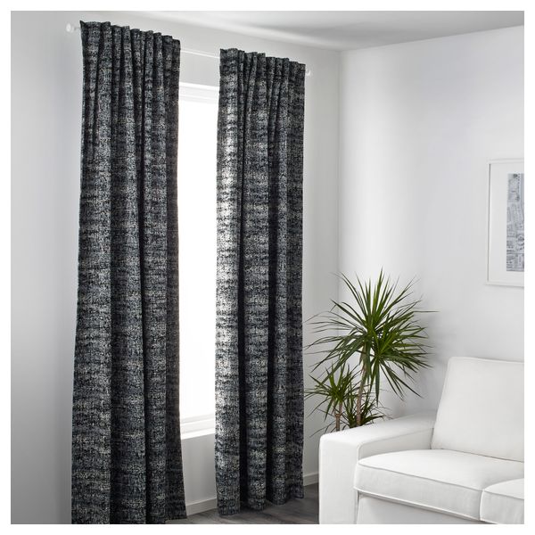 Гардины, блокирующие свет, 1 пара СОЛИДАСТЕР, черный, разноцветный (145x300 см) - фото 3