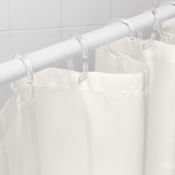 Штора для ванной, белый с оттенком 180x200 см IKEA KLOCKAREN КЛОККАРЕН 404.296.36 - фото 3