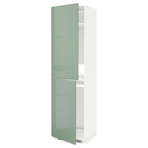 Высокий шкаф для холодильника или морозильника, МЕТОД, белый, Калларп светло-зеленый - схема-чертеж с размерами