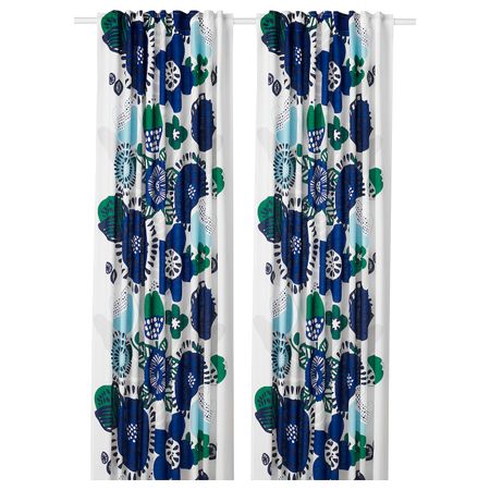 Гардины, 2 шт., белый/разноцветный 145x300 см IKEA IRMELIN ИРМЕЛИН 604.251.71