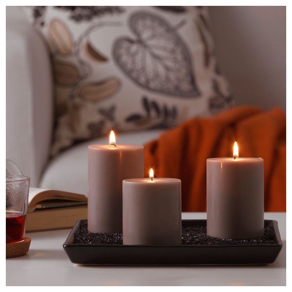 Формовая свеча, ароматическая, 3 шт НИКЭР, Яблочный пирог, бежевый - фото 2