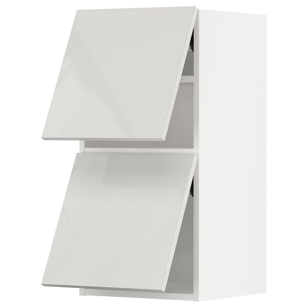 Навесной горизонтальный шкаф, 2 двери, белый, Ringhult светло-серый, 40x80 см IKEA METOD МЕТОД 093.945.97 - фото 1
