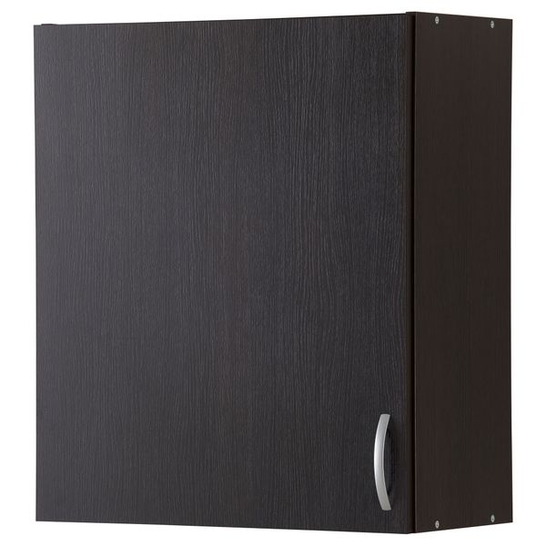 Навесной шкаф с дверцей АЛЬБРУ, черно-коричневый (60x70 см) - фото 1