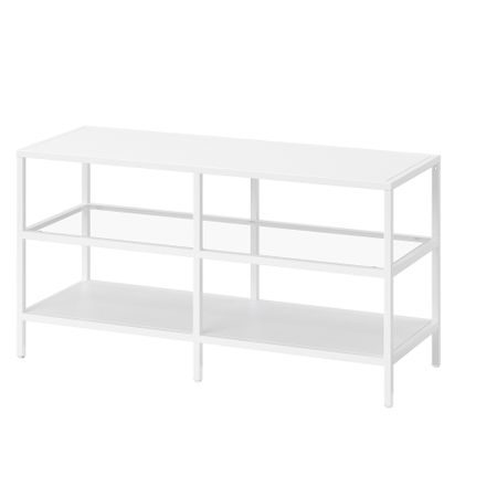 Тумба под ТВ, белый, стекло, 100x36x53 см IKEA VITTSJÖ ВИТШЁ 503.034.34