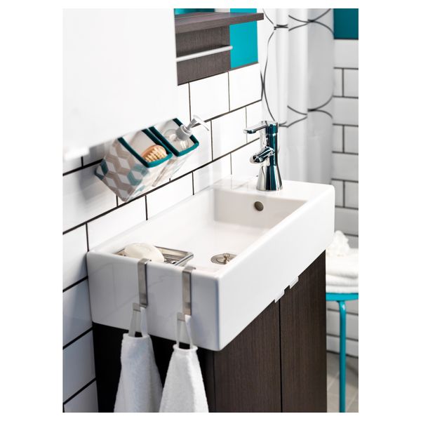 Шкаф под раковину с 2 дверцами ЛИЛЛОНГЕН, черно-коричневый - фото 2