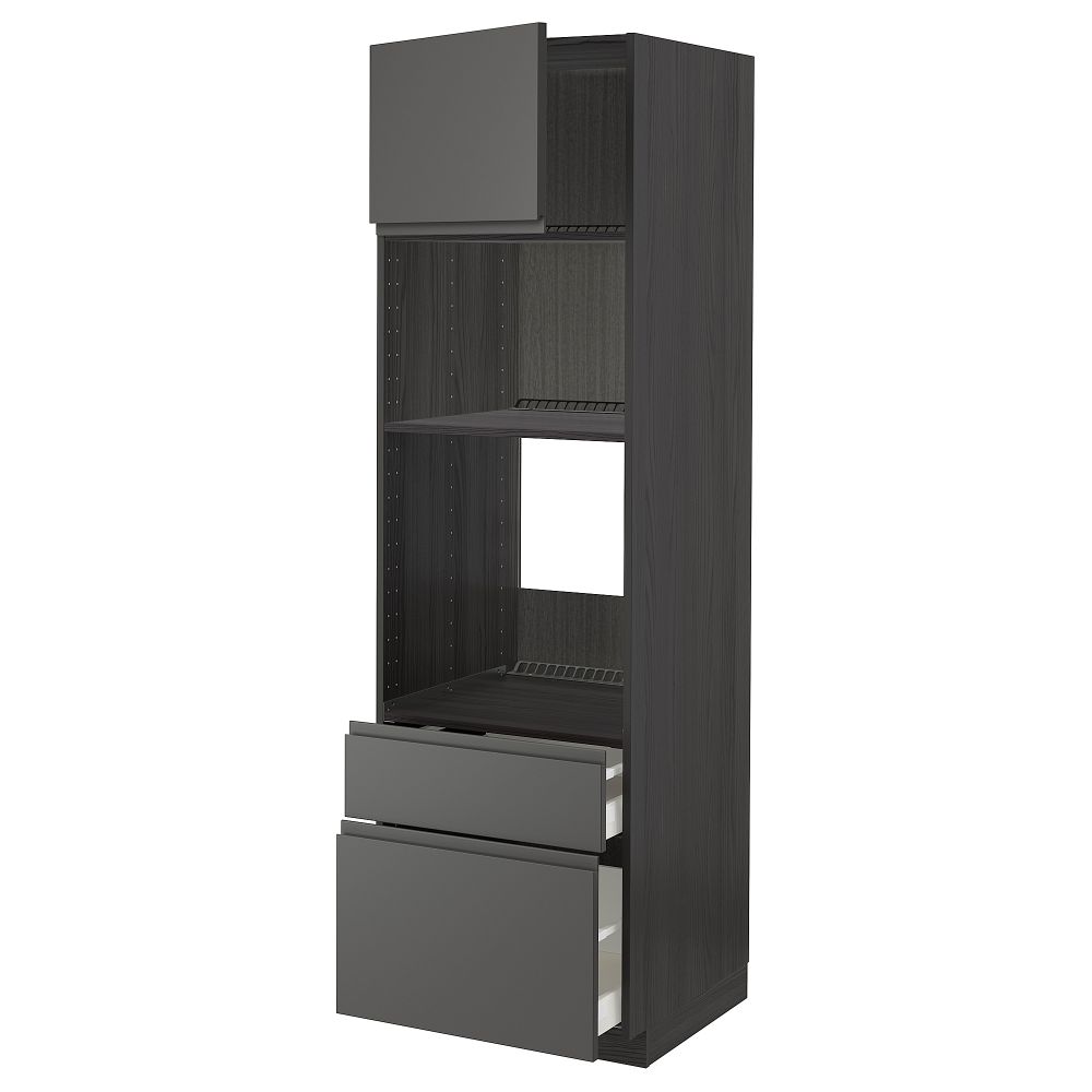 Высокий шкаф для духовки, СВЧ, дверца, 2 ящика, 60x60x200 cm IKEA METOD МЕТОД, MAXIMERA МАКСИМЕРА 294.553.06 - фото 1