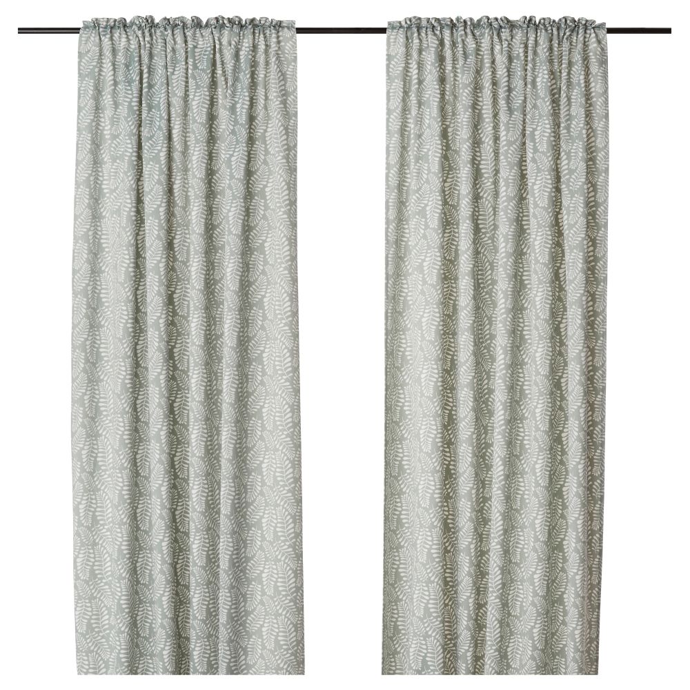 Гардины, 1 пара ИНГВАРДА, с цветочным орнаментом (145x270 см) - фото 1