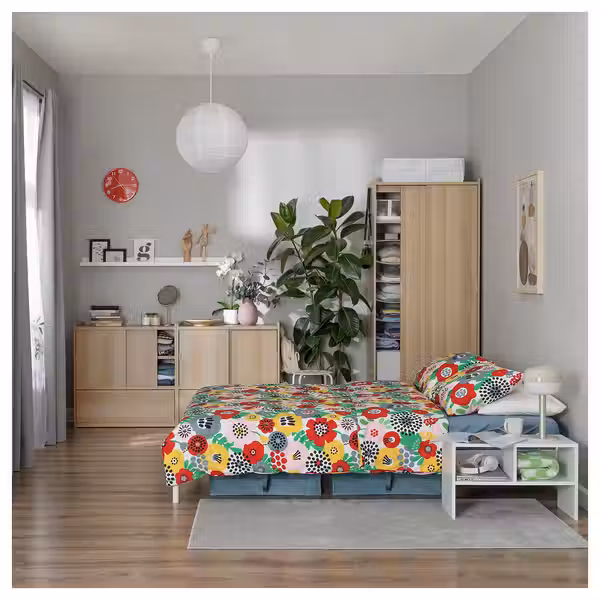 BRUKSVARA БРУКСВЭРА Гардероб с раздвижными дверями - дуб 80x191 см - фото 5