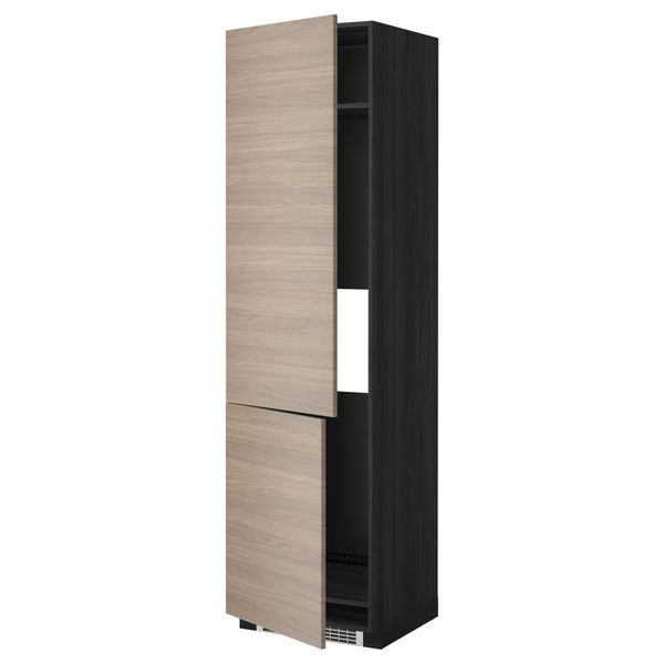 Высокий шкаф для холодильник, морозилки, 2дверцы, 60x60x220 см, черный, Brokhult светло-серый IKEA METOD МЕТОД 699.254.52 - фото 2