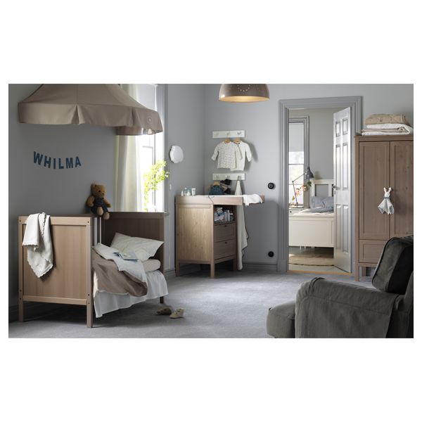 Кроватка детская СУНДВИК, серо-коричневый (60x120 см) - фото 5