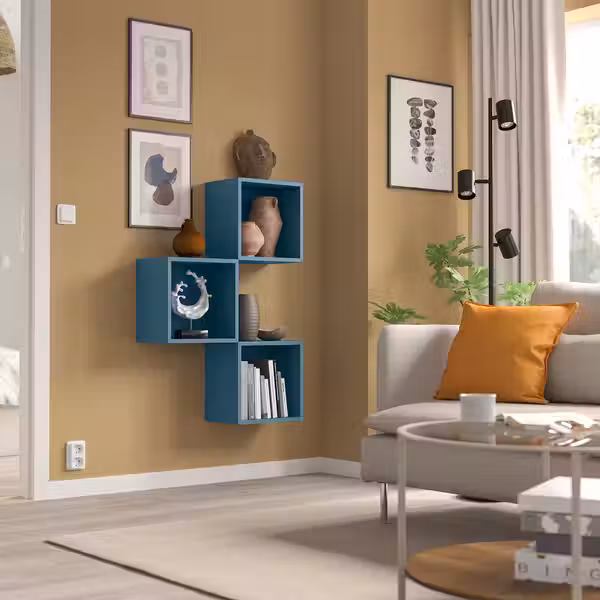 EKET Комбинация настенных шкафов - серо-синий темный 70x25x105 см - фото 3