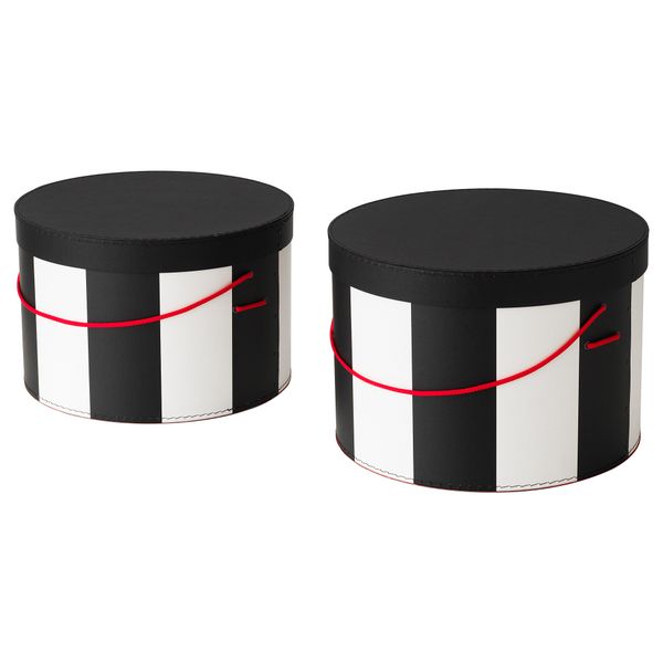 Коробка с крышкой, 2 шт. ОМЕДЕЛЬБАР, черный, белый - фото 1