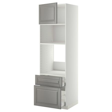Высокий шкаф для духовки, СВЧ, дверца, 2 ящика, 60x60x200 cm IKEA METOD МЕТОД, MAXIMERA МАКСИМЕРА 294.558.58