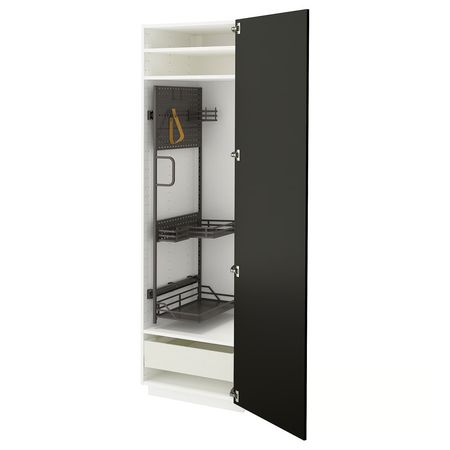 METOD / MAXIMERA Высокий шкаф с отд д/акс д/уборки