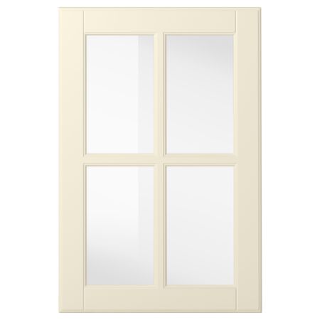 Стеклянная дверь БУДБИН, белый с оттенком