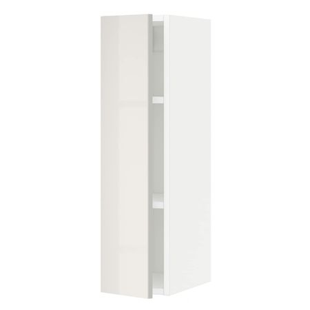 Навесной шкаф с полками, белый/Рингульт светло-серый 20x80 см IKEA METOD МЕТОД 594.446.32