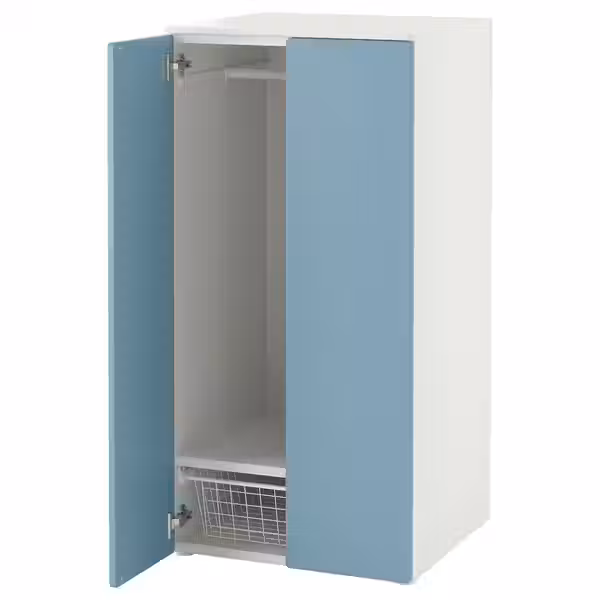 SMÅSTAD / PLATSA Гардероб - белый/синий 60x57x123 см - фото 1