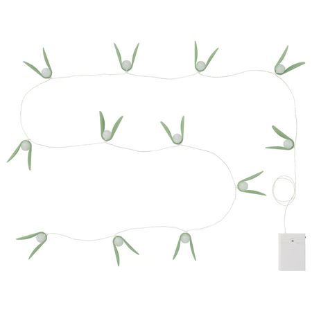 STRÅLA LED гирлянда - омела с батарейным питанием/зеленый 2.80 м
