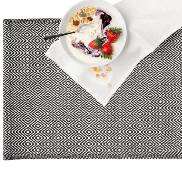 Салфетка под приборы, черный-белый 35x45 см IKEA GODDAG ГОДДАГ 903.669.19 - схема-чертеж с размерами