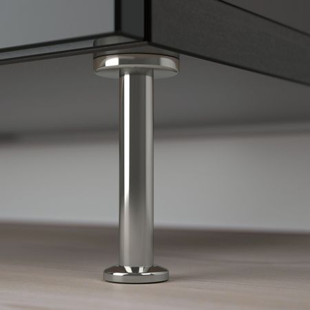 Комбинация для хранения с дверцами/ящ, черно-коричневый/СЕЛЬСВ/СТАЛЛАРП глянцевый, черный прозрачное стекло 120x42x240 см IKEA