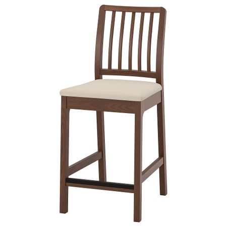 Стул барный, 62 см, коричневый, Hakebo бежевый IKEA EKEDALEN ЛЕН ЭКЕДАЛЕН 994.294.70