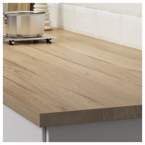 Столешница ЭКБАККЕН, под светлый дуб - схема-чертеж с размерами