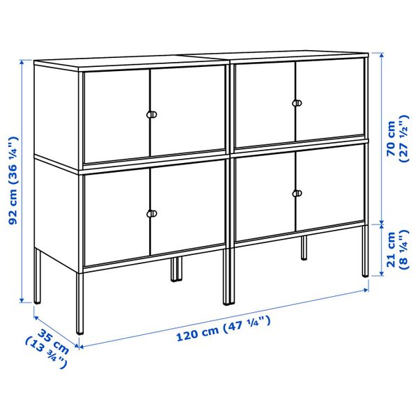 Комбинация шкафов, серый 120x35x92 см IKEA LIXHULT ЛИКСГУЛЬТ 892.791.88 - фото 6