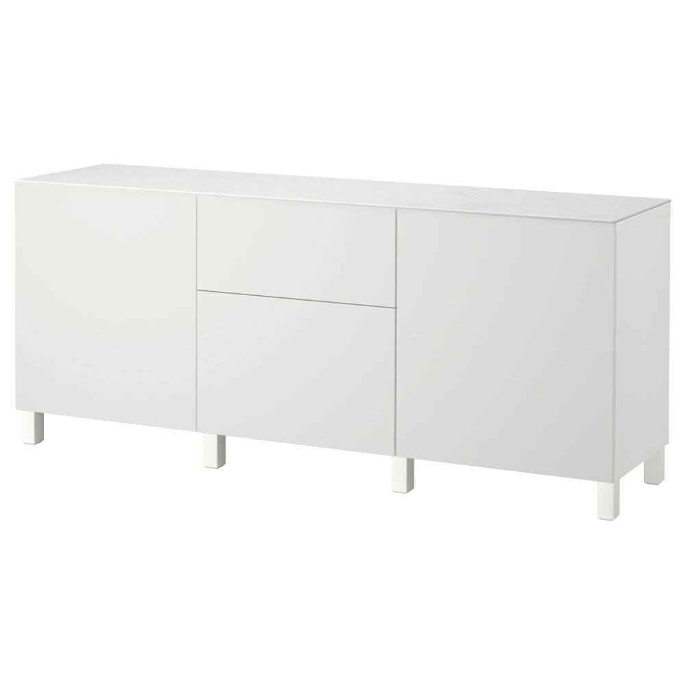 Комбинация для хранения с дверцами, ящиками БЕСТО, Лаппвикен белый (180x42x74 см) - фото 1