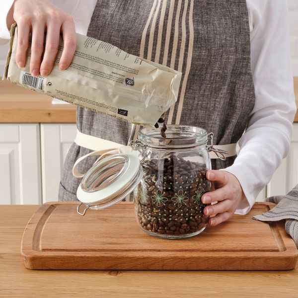 Банка с крышкой, с рисунком/светло-зеленый 1 л IKEA KORKEN КОРКЕН 105.160.03 - фото 2