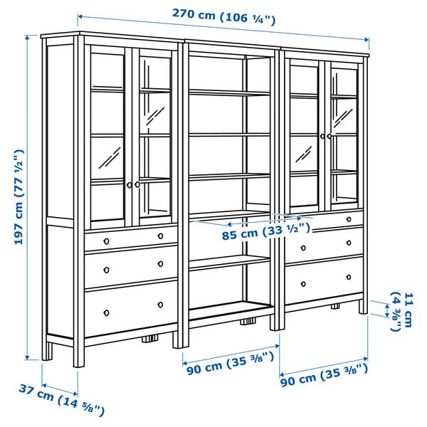 IKEA, дополнительный ракурс - схема-чертеж с размерами