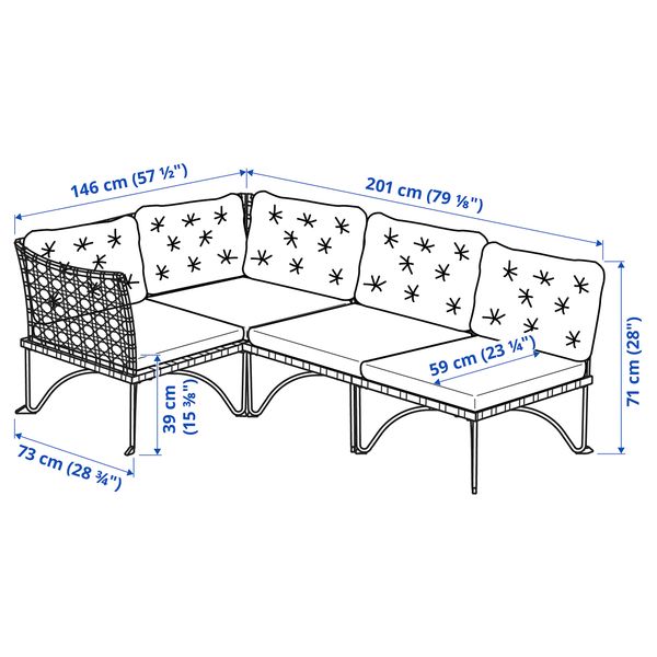 IKEA в интерьере - схема-чертеж с размерами