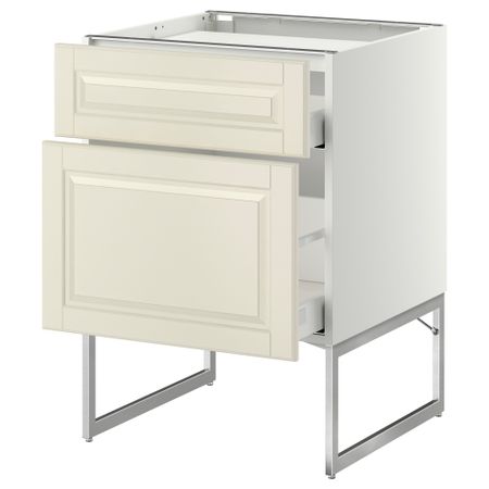 Напольный шкаф, 2 фронтальных панели, 3 ящика МЕТОД / МАКСИМЕРА, белый, Будбин белый с оттенком