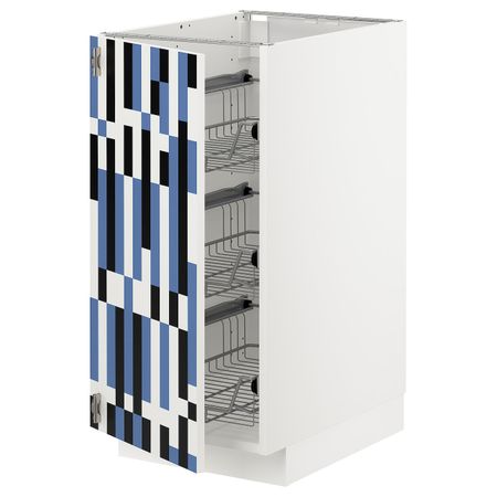 Напольный шкаф с проволочные ящиками, белый, Иттербин с печатным рисунком 40x60 см IKEA МЕТОД 092.869.94