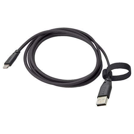 Кабель USB тип А – lightning, темно-серый 1.5 м IKEA LILLHULT ЛИЛЛЬХУЛЬТ 804.848.00