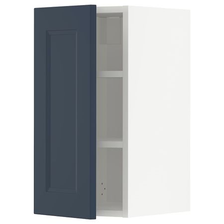 Навесной шкаф с полками, белый Акстад/матовая поверхность синий 30x60 см IKEA METOD МЕТОД 594.019.82