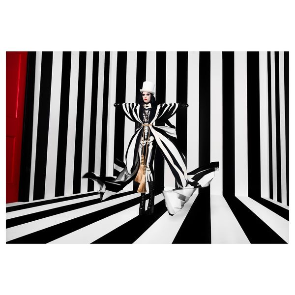 Гардины, 1 пара ОМЕДЕЛЬБАР, черный, белый (145x300 см) - схема-чертеж с размерами