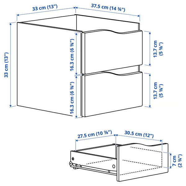 IKEA, дополнительный ракурс - схема-чертеж с размерами