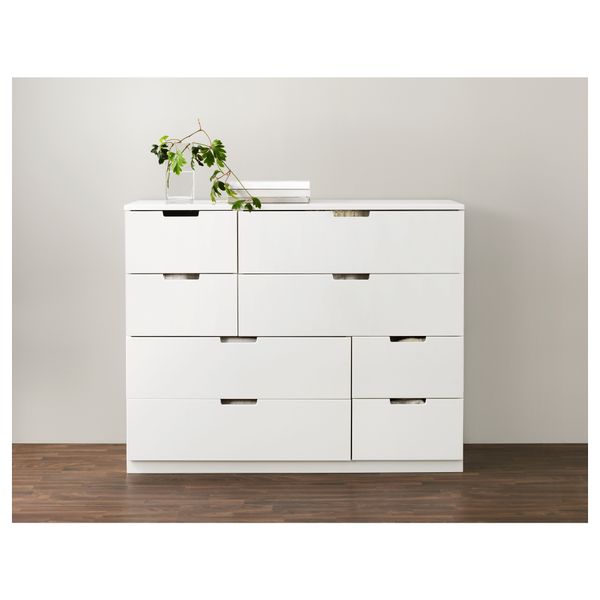 Комод с 8 ящиками НОРДЛИ, белый (120x97 см) - фото 2