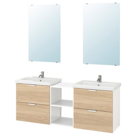 Комплект мебели для ванной,15 предмета, 164x43x65 cm IKEA TVÄLLEN ЛЕН ТВЭЛЛЕН, BEGIVENHET БЕГИВЕНХЕТ 093.383.42