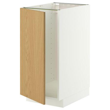 METOD Напольный шкаф п/мойку/сорт мусора - белый/Sinarp дубовый шпон 40x60 см
