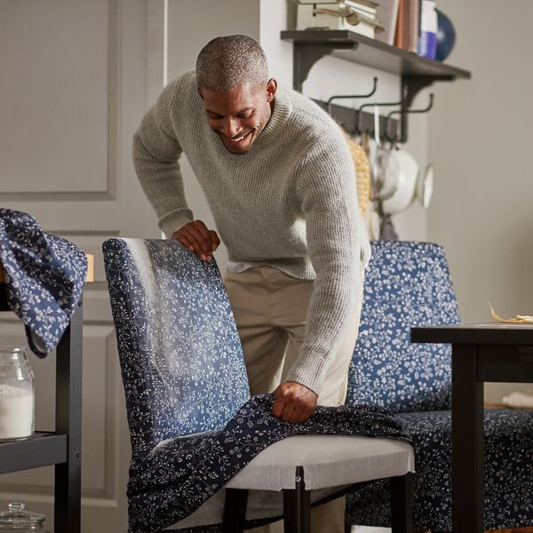 Стул с чехлом средней длины, черный/рюране темно-синий IKEA BERGMUND БЕРГМУНД 893.842.88 - фото 3