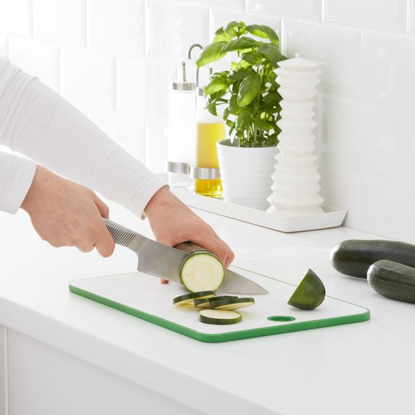Разделочная доска, зеленый, белый 34x24 см IKEA MATLUST МАТЛЮСТ 703.750.43 - фото 2