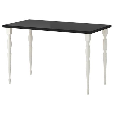Стол КЛИМПЕН / НИПЕН, черный, белый (120x60 см)