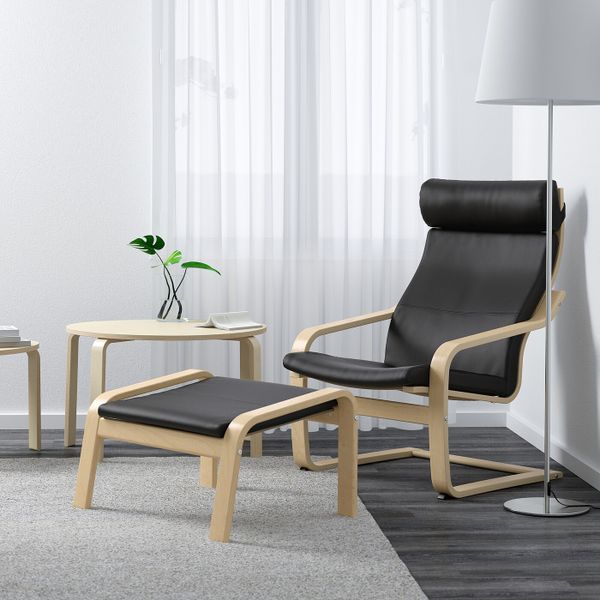 Кресло, березовый шпон, Смидиг черный IKEA ПОЭНГ 192.515.88 - фото 2