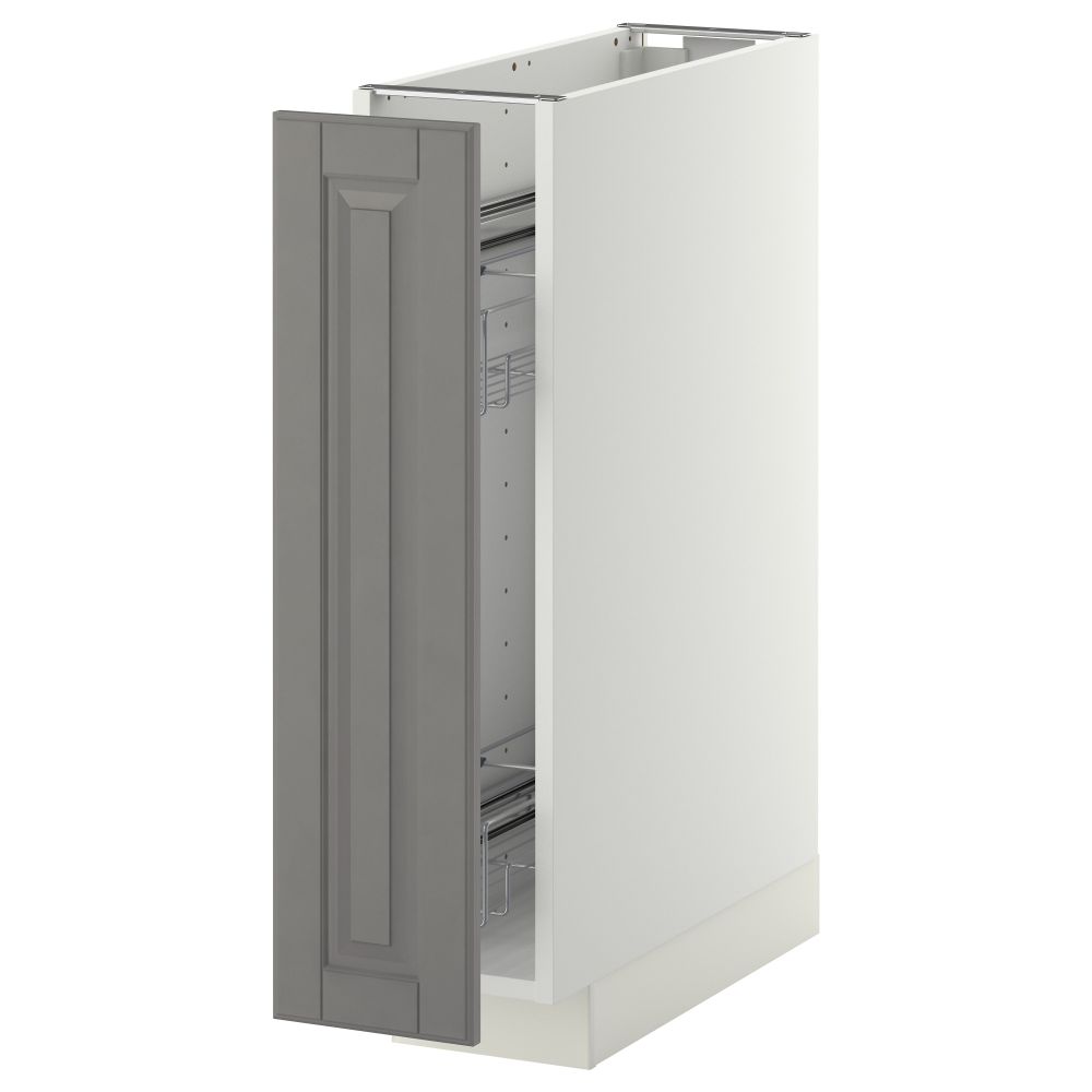 Напольный шкаф, выдвижной внутрений элемент МЕТОД, белый, Будбин серый (20x60 см) - схема-чертеж с размерами