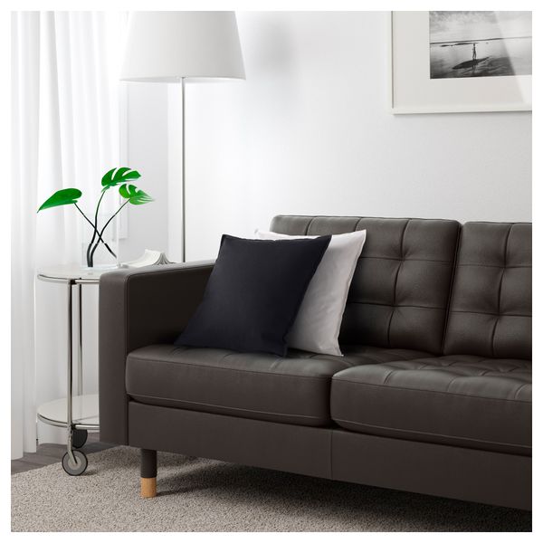 Диван 2-местный ЛАНДСКРУНА, Гранн, Бумстад темно-коричневый/дерево - фото 2