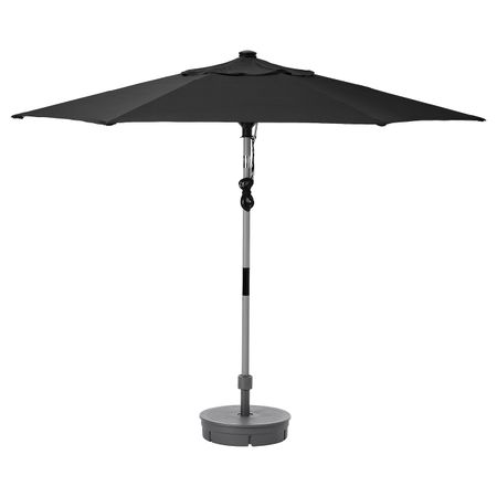 Зонт от солнца с опорой, под серое дерево черный/Гритэ 300 см IKEA BETSÖ БЕТСО / LINDÖJA ЛИНДЭЙА 293.259.75