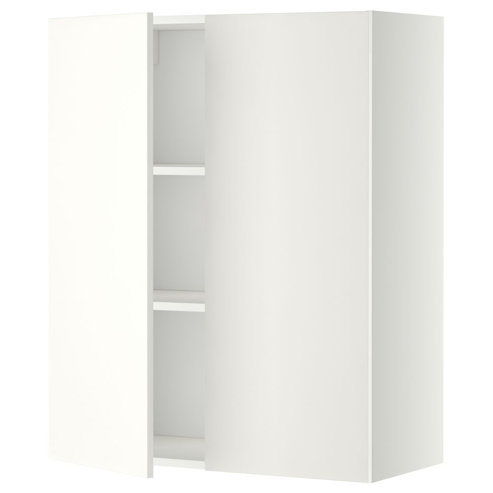 Навесной шкаф с полками, 2 дверцы МЕТОД, белый, Хэггеби белый - схема-чертеж с размерами